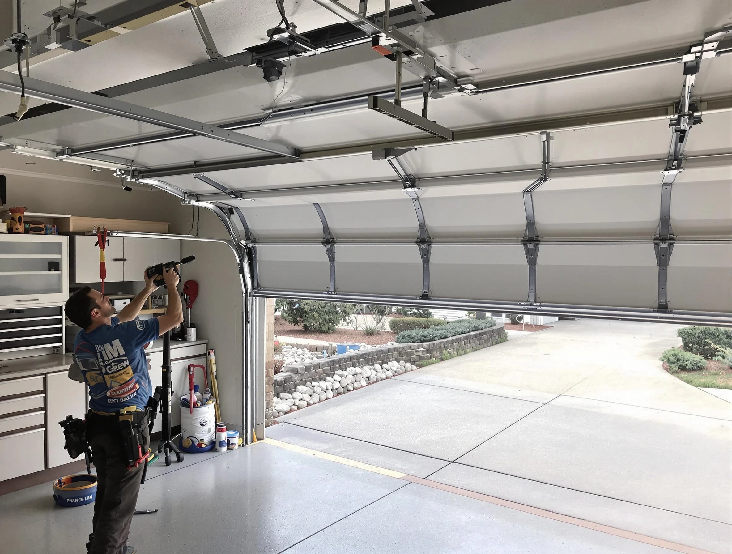 Garage door track repair service by Union Garage Door Repair in Union