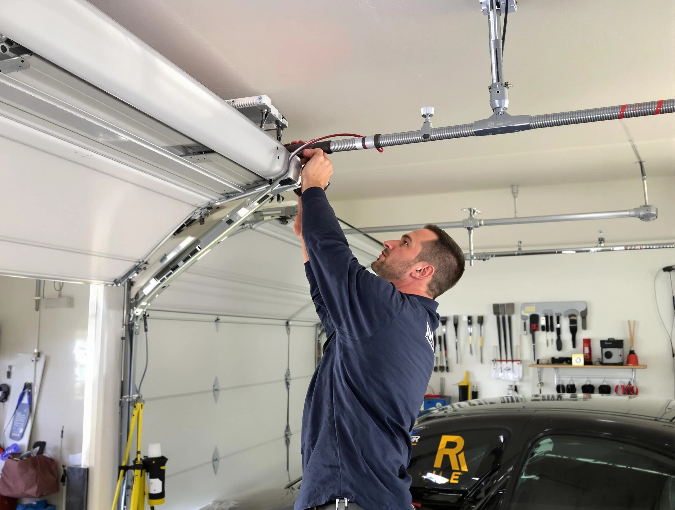 Union Garage Door Repair technician performing garage door cable repair in Union