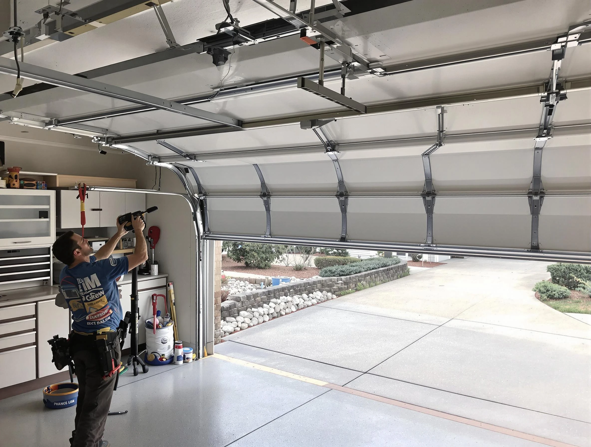 Garage door track repair service by Union Garage Door Repair in Union